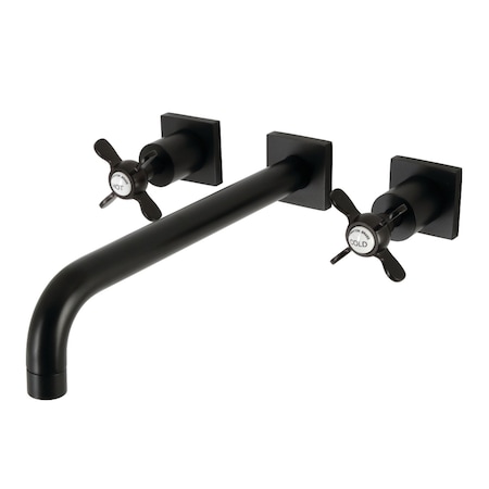Kingston Brass KS6050BEX Wall Mount Tub Faucet, Matte Black KS6050BEX